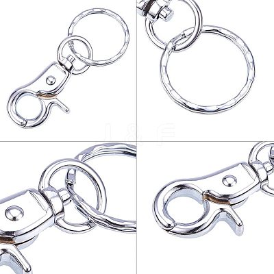 Iron Swivel Clasps with Key Rings IFIN-PH0023-12P-1