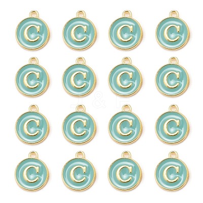 Golden Plated Alloy Enamel Charms X-ENAM-S118-05C-1