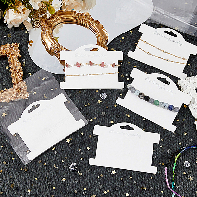 100Pcs Paper Bracelet Display Cards CDIS-WH0027-11B-01-1