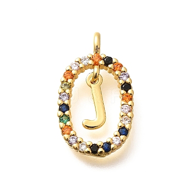 Brass Micro Pave Cubic Zirconia Pendants ZIRC-P123-01G-J02-1