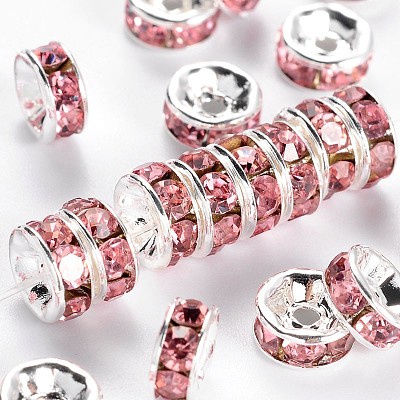 Brass Grade A Rhinestone Spacer Beads RSB036NF-07-1