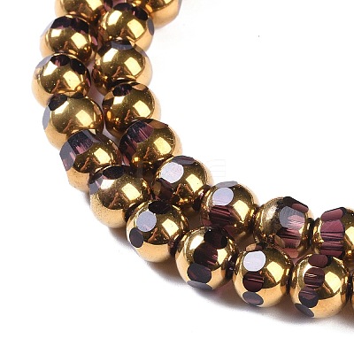 Electroplate Glass Beads Strands EGLA-Q128-04A-FP05-1