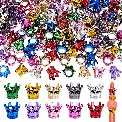 150Pcs 10 Colors Acrylic European Large Hole Beads MACR-PH0002-07-1