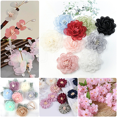 Rope with Plaster Artificial Fzlower Core for Hairpin Accessories DIY-WH20010-10B-1