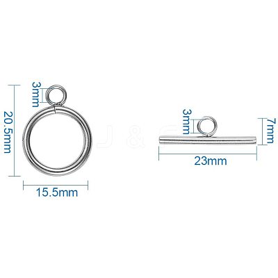 304 Stainless Steel Toggle Clasps STAS-PH0018-30P-1