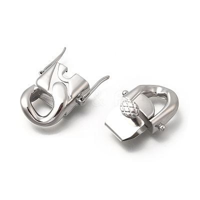 304 Stainless Steel Twister Clasps STAS-D382-05E-P-1