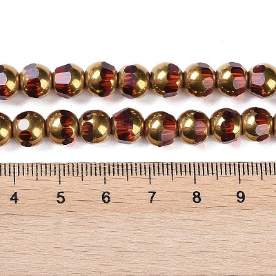 Electroplate Glass Beads Strands EGLA-Q128-04A-FP02-1