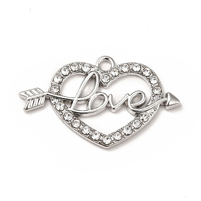 Rack Plating Alloy Rhinestone Pendants PALLOY-K256-27P-1
