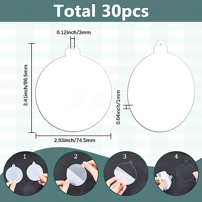30Pcs Transparent Acrylic Big Pendants MACR-SC0001-74-1