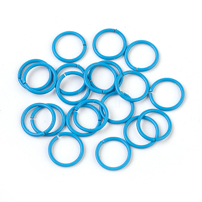 Spray Painted Iron Open Jump Rings IFIN-F149-B10-1