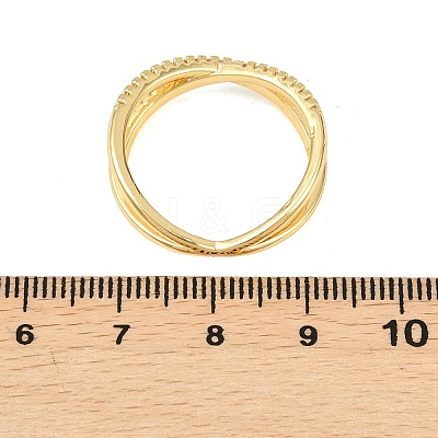 Brass Micro Pave Cubic Zirconia Finger Rings RJEW-D340-01G-05-1