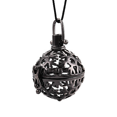 Rack Plating Brass Cage Pendants KK-S751-074B-1