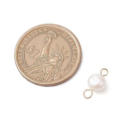 Natural Cultured Freshwater Pearl Two Sides Polished Connector Charms PALLOY-JF04041-01-1