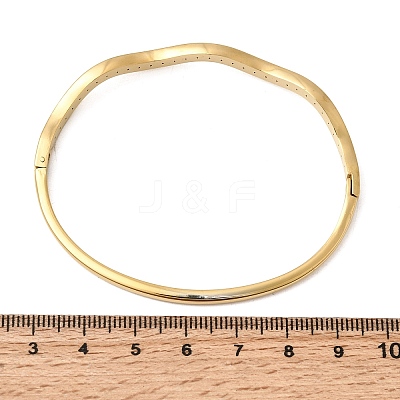 304 Stainless Steel Rhinestone Hinged Bangles for Women BJEW-B168-11G-1