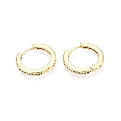 Brass Micro Pave Cubic Zirconia Hoop Earrings for Women EJEW-N054-57G-1