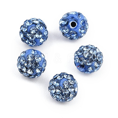 Polymer Clay Rhinestone Beads RB-H284-6MM-Half-2-1
