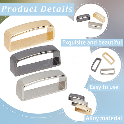6Pcs 3 Colors Alloy Loop Keepers FIND-GF0009-14-1