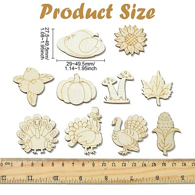 Thanksgiving Day Unfinished Blank Wooden Slices for Painting Arts WOOD-CJC0005-61B-1-1