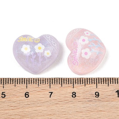 Printed Transparent Resin & Glitter Powder Cabochons RE-CBA9CE8-06-1