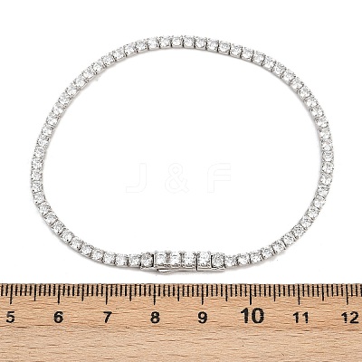 925 Sterling Silver Micro Pave Cubic Zirconia Tennis Bracelets for Women BJEW-C117-01A-P02-1