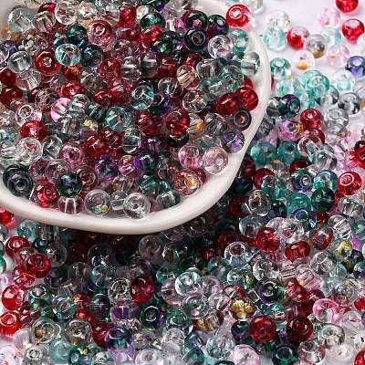 3/0 Baking Paint Transparent Colours Glass Round Beads SEED-L011-13A-01-1