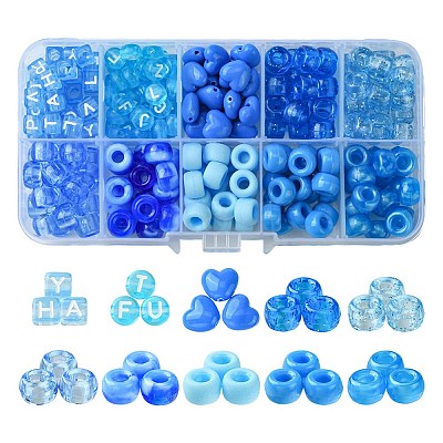 250Pcs Transparent & Opaque Acrylic Beads and Plastic Beads Kits DIY-FS0006-08-1