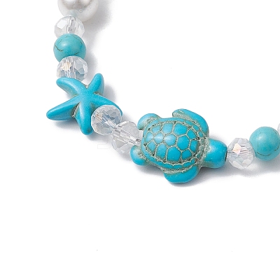 Synthetic Turquoise Beads Stretch Bracelets for Women BJEW-TA00601-1