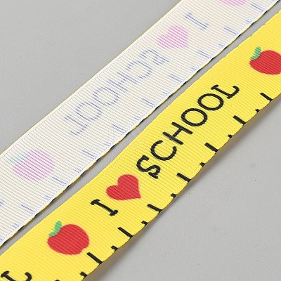 School Season Theme Polyester Printed Grosgrain Ribbon OCOR-WH20006-20D-1