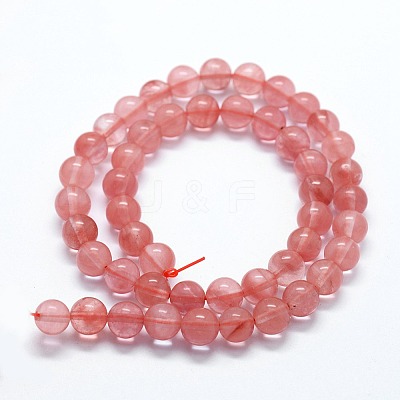 Cherry Quartz Glass Beads Strands X-G-I199-28-10mm-1
