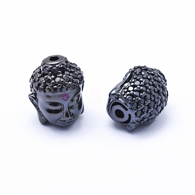 Brass Micro Pave Cubic Zirconia Beads ZIRC-L070-14B-1