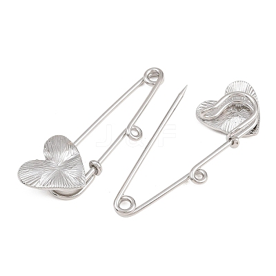 Radiant Heart 304 Stainless Steel Safety Pins Brooch Findings SA-CBA098D-15C-P01-1