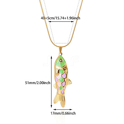 Ocean 304 Stainless Steel Enamel Pendant Necklaces WG71C62-04-1