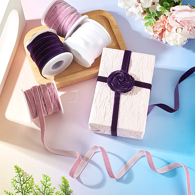 40 Yards 4 Colors Single Face Velvet Ribbon SRIB-TA0001-35C-1
