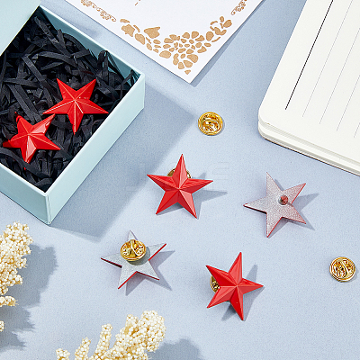 6Pcs Star Alloy Lapel Pin Backs for Backpack Clothes JEWB-FH0003-07C-1