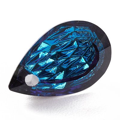 Embossed Glass Rhinestone Pendants GLAA-J101-05A-001BB-1