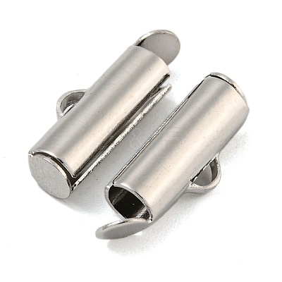 Brass Slide On End Clasp Tubes KK-N254-119P-01-1