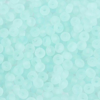 Transparent Frosted Colours Glass Seed Beads SEED-T007-12G-1