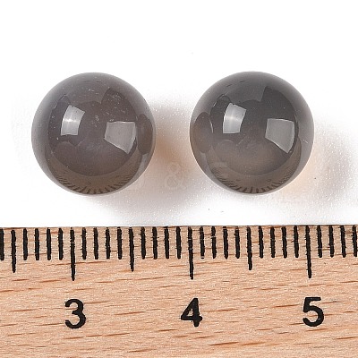 Natural Grey Agate No Hole Sphere Beads G-K353-04A-06-1