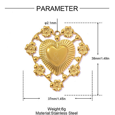 304 Stainless Steel Pendants STAS-OY016-22G-1