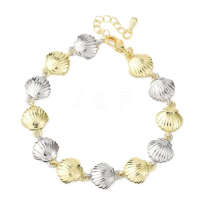 Brass Link Chain Bracelets for Women BJEW-G762-01GP-02-1