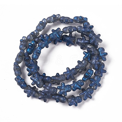 Full Rainbow Plated Forsted Electroplate Glass Beads GLAA-P005-FR01-1