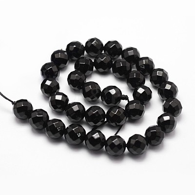 Natural Dyed & Heated Black Onyx Beads Strands X-G-D840-23-6mm-1