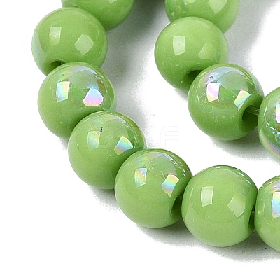 Electroplate Opaque Glass Beads Strands EGLA-Q132-6MM-01C-16-1