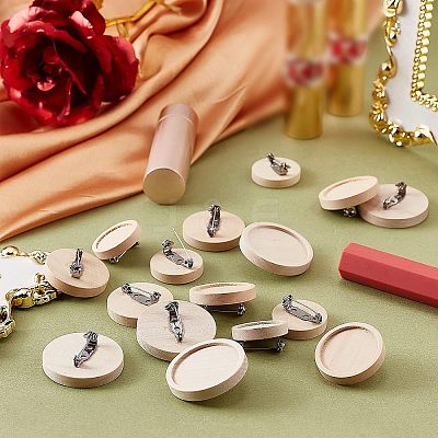 15Pcs 3 Size Stainless Steel Brooch Cabochon Bezel Settings FIND-OC0001-79-1