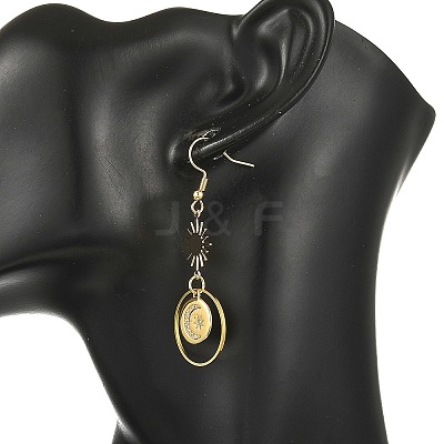 Celestial Brass & 304 Stainless Steel Dangle Earrings EJEW-JE07344-1