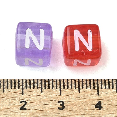 Spray Painted Transparent Acrylic Beads MACR-K365-07N-1