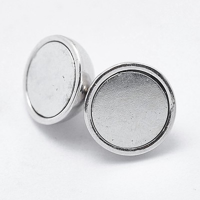 Rhodium Plated 925 Sterling Silver Magnetic Clasps STER-F037-098P-12mm-1
