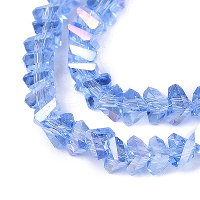 Electroplate Transparent Glass Beads Strands LS-EGLA-Q139-01A-A22-1