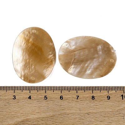 Natural Sea Shell Oval Connector Charms BSHE-S304-10-1