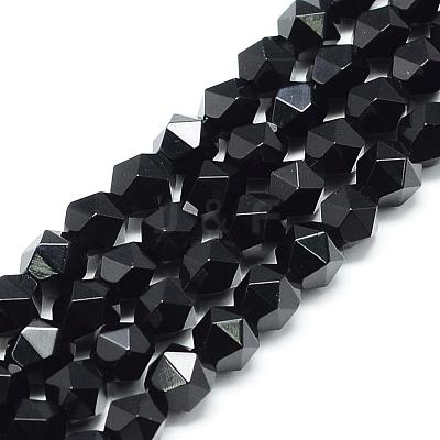 Natural Black Onyx Beads Strands G-S149-02-8mm-1